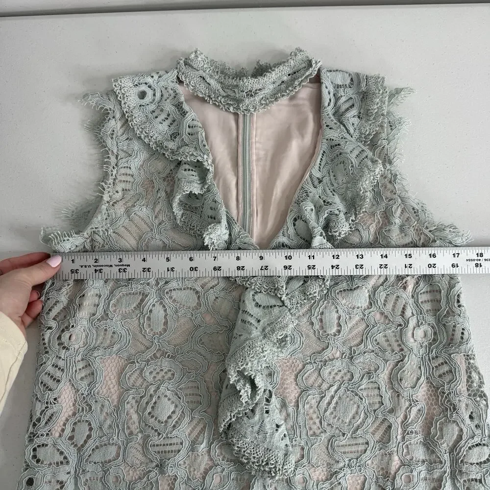 Alexis Women Skirt Set Small Blue Pastel Lace Midi Ruffle Fairy Dainty Whimy Y2K - Picture 12 of 16